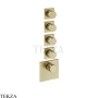 Gessi Incastri Термостат для душа 4 потока, внешняя часть 75308-727, шампань Brushed
