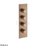 Gessi Incastri Термостат для душа 3 потока, внешняя часть 75316-708, медь Brushed