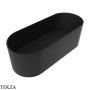 Flaminia Oval ванна овальная отдельностоящая 170×70×55 см, чёрный Carbone матовый