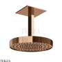 Gessi Incastri Верхняя лейка D30 с потолочным кронштейном 75172-030, медь глянец