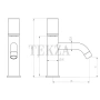 Boheme Stick Смеситель для раковины, без донного клапана Stick 121-SGM.3 Shine Gun Metal LINEA