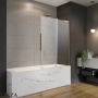 Radaway Furo SL PND II Шторка на ванну 63,8 см, правая, 10309638-09-01R, золото глянец