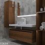 ARMADI ART FLAT Тумба-ящик под столешницу с двумя ящиками 897-140-D, DARK OAK (тёмный дуб), матовый