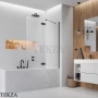 Radaway Essenza PND II Шторка на ванну распашная с неподвижным сегментом 100 см, открывание налево, 110002100-54-01L, черный матовый