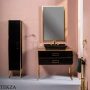 ARMADI ART MONACO Тумба под раковину 100 см 867-100-BG, BLACK (чёрный глянец), золото