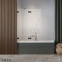 Radaway Essenza Pro PND II Шторка на ванну двустворчатая с одной подвижной створкой 100 см, открывание направо, 10102100-54-01R, черный матовый