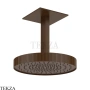 Gessi Incastri Верхняя лейка D30 с потолочным кронштейном 75172-845, бронза Dark Brush