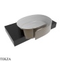 Flaminia Roll раковина полувстраиваемая 56×42×17 см, платина Metal Platinum глянец