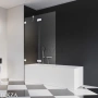 Radaway Essenza Pro PND II Шторка на ванну двустворчатая с одной подвижной створкой 100 см, открывание налево, 10102100-04-01L, белый матовый