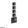 Gessi Incastri Термостат для душа 4 потока, внешняя часть 75308-706, black хром глянец
