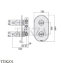 Bossini  APICE Смеситель для душа, 2,3,4,5 потока, внешняя часть Z00501.030, хром глянец