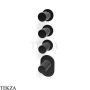 FIMA Carlo Frattini Slide Термостат для душа, 3 потока, внешняя часть F5823X3CS, black хром Brush