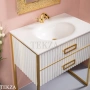 ARMADI ART MONACO Тумба под раковину 80 см 866-080-WG, WHITE (белый глянец), золото