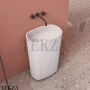 NT Bathroom NT701 Раковина напольная слив в стену, из литого камня Solid Surface, белый матовый