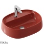ArtCeram Whisky раковина накладная овальная The.Saniglaze с 1 отверстием WHL003 68 34, Paprika глянец
