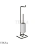 Gessi Goccia Стойка с держателем для туалетной бумаги и ершиком 38067-707, Black Metal Br. PVD