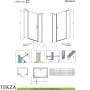 Radaway Nes DWJS Душевая дверь 140 см, левая L, 10038140-99-01L, брашированное золото