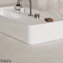 ArtCeram Brooklyn раковина подвесная и накладная The.Saniglaze с продольным сухим отсеком и 1 отверстием BNL001 01 34, белый глянец