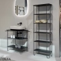 Flaminia Filo стеллаж напольный 46×30×162 см, с шестью полками, чёрный матовый