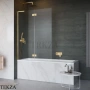 Radaway Essenza 8 SL PND II Шторка на ванну распашная с неподвижным сегментом 140 см, открывание налево, 10500140-09-01L, золото глянец