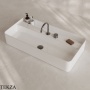ArtCeram Brooklyn раковина подвесная и накладная The.Saniglaze с продольным сухим отсеком и 1 отверстием BNL001 01 34, белый глянец