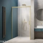 Radaway Idea DWJ Дверь в нишу раздвижная с неподвижным сегментом 150 см, открывание налево, 387019-98-01L, брашированное светлое золото