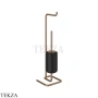 Gessi Goccia Стойка с держателем для туалетной бумаги и ершиком 38068-708, Copper Br. PVD