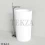 NT Bathroom NT703 Раковина напольная слив в стену, из литого камня Solid Surface, белый матовый