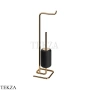 Gessi Goccia Стойка с держателем для туалетной бумаги и ершиком 38068-735, Warm Bronze PVD