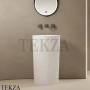 NT Bathroom NT703 Раковина напольная слив в стену, из литого камня Solid Surface, белый матовый