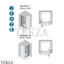 Duka multi-S 4000 Дверь в нишу складная, крепеж слева 90, MR-FPNL900SILA10, серебро матовое
