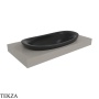 Flaminia IO раковина врезная сверху 90×48×28 см, чёрный Carbone матовый