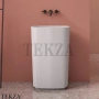 NT Bathroom NT701 Раковина напольная слив в стену, из литого камня Solid Surface, белый матовый
