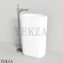 NT Bathroom NT701 Раковина напольная слив в стену, из литого камня Solid Surface, белый матовый