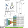 Radaway Nes DWD II Комплект неподвижных стенок душевой двери 97 см, 10041097-92-01, брашированная оружейная сталь