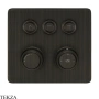 Gessi VENTI20 Термостатический смеситель на 3 потока, внешняя часть 65234-187, Aged Bronze