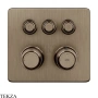 Gessi VENTI20 Термостатический смеситель на 3 потока, внешняя часть 65234-761, Coffee Bronze Brushed PVD