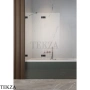 Radaway Essenza Pro PND II Шторка на ванну двустворчатая с одной подвижной створкой 110 см, открывание налево, 10102110-54-01L, черный матовый