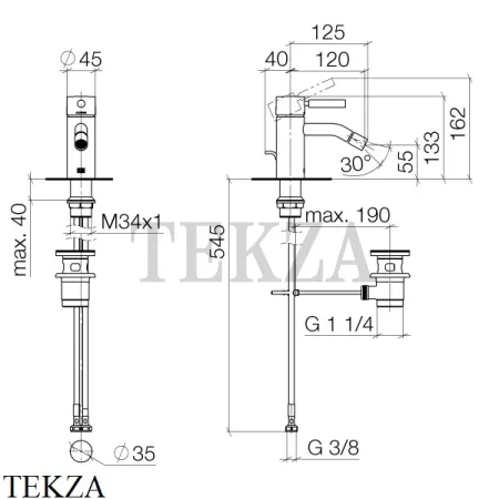 Dornbracht Meta Смеситель для биде, с донным клапаном 33600660-00, хром глянец