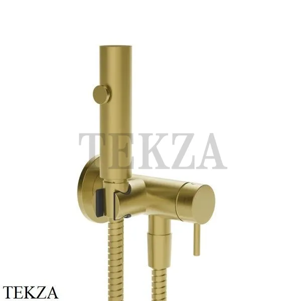 Gessi Гигиенический душ со смесителем, выводом воды и держателем 45131-716, Gold Br. PVD