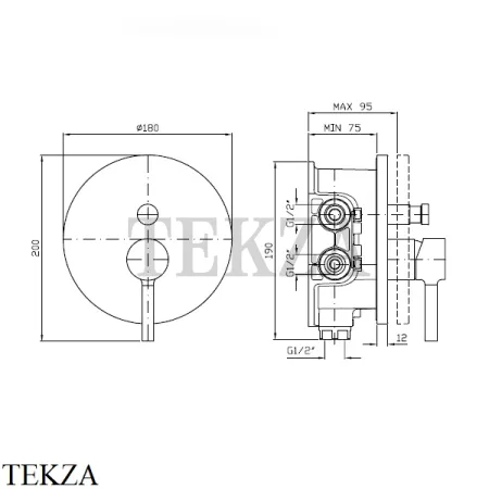 Zucchetti Pan Смеситель для душа, внешняя часть ZP6096, хром глянец