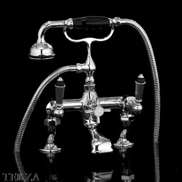 Devon&Devon BLACK DIAMOND Смеситель на борт ванны, с гарнитуром BLD70BCR, хром глянец