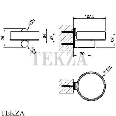 Gessi 316 ACCESSORIES Мыльница настенная, композит белый 54701-708, Copper Brushed