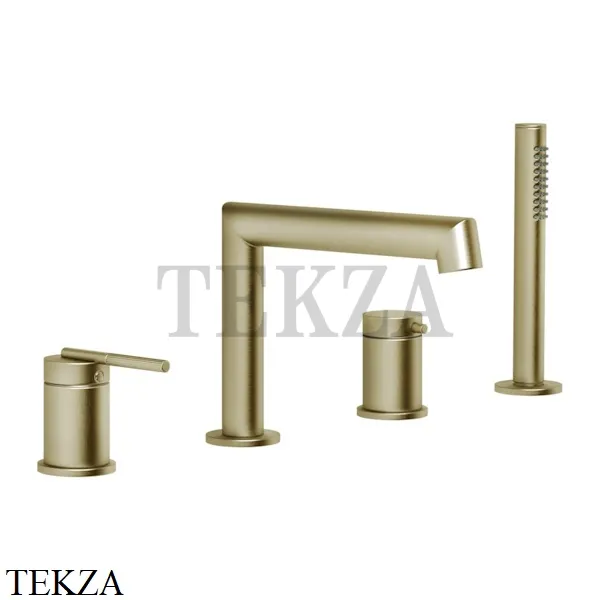 Gessi INGRANAGGIO Смеситель на борт ванны, с гарнитуром 63537-727, Brushed Brass