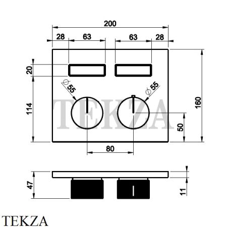 Gessi HI-FI Термостатический смеситель на 2 потока 63004-708, Copper Brushed PVD