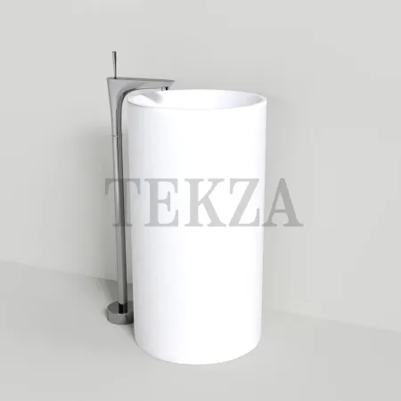 NT Bathroom NT405 Verona Раковина напольная 82,5 слив в стену, из литого камня Solid Surface, белый матовый