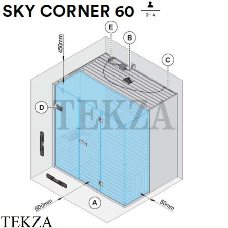 Effegibi SKY CORNER 60 Сауна домашняя финская или BIO SA55410038