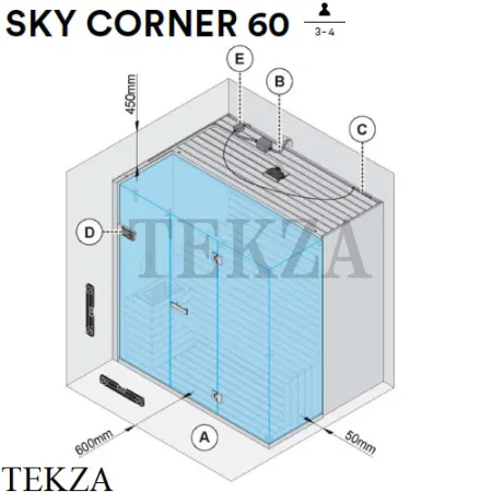 Effegibi SKY CORNER 60 Сауна домашняя финская или BIO SA55410038