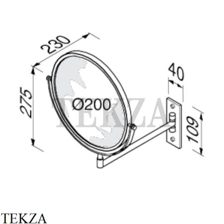 GEESA Nemox Black Косметическое зеркало настенное 3х кратное увеличение, черный
