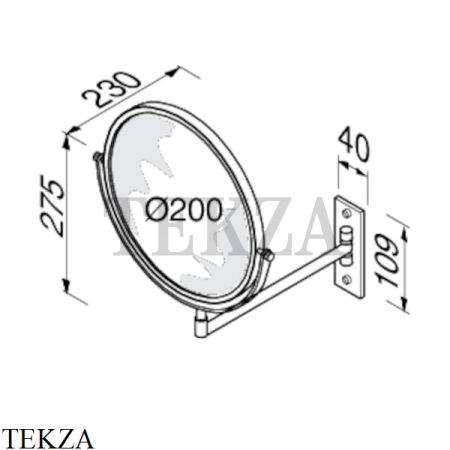 GEESA Nemox Black Косметическое зеркало настенное 3х кратное увеличение 911085-06, черный матовый